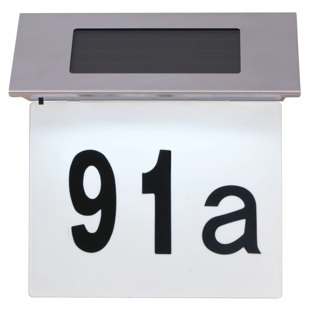 Solar LED House Number Light Stainless Steel