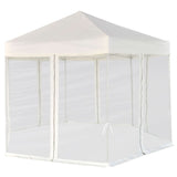 Hexagonal Pop-Up Marquee with 6 Sidewalls Cream White 3.6x3.1 m