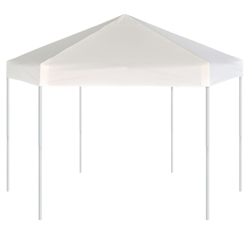 Hexagonal Pop-Up Marquee with 6 Sidewalls Cream White 3.6x3.1 m