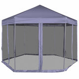 Hexagonal Pop-Up Marquee with 6 Sidewalls Dark Blue 3.6x3.1 m