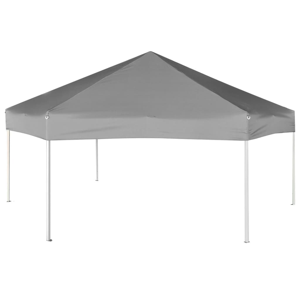 Hexagonal Pop-Up Marquee with 6 Sidewalls Grey 3.6x3.1 m