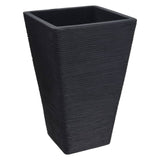 Flower Pot Ribbed Square 55 cm Anthracite