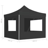Professional Folding Party Tent with Walls Aluminium 3x3 m Anthracite