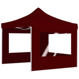 Professional Folding Party Tent with Walls Aluminium 3x3 m Wine Red