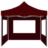 Professional Folding Party Tent with Walls Aluminium 3x3 m Wine Red