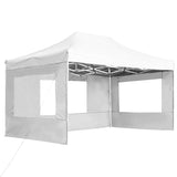 Professional Folding Party Tent with Walls Aluminium 4.5x3 m White