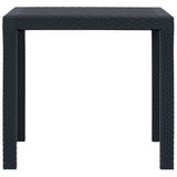 Garden Table Anthracite 79x79x72 cm Plastic Rattan Look