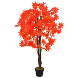 Artificial Plant Maple Tree with Pot Red 120 cm