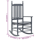 Rocking Chair with Curved Seat Grey Poplar Wood