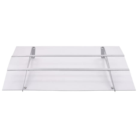 Door Canopy Silver and Transparent 150x90 cm PET