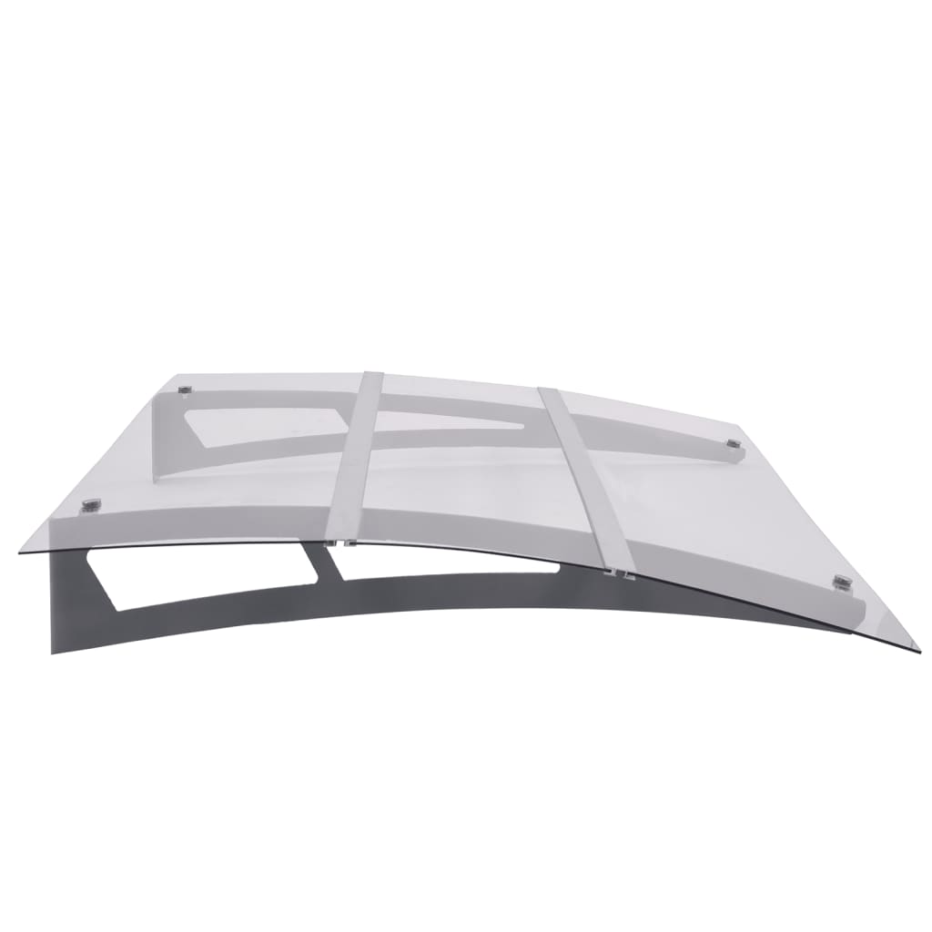 Door Canopy Silver and Transparent 150x90 cm PET