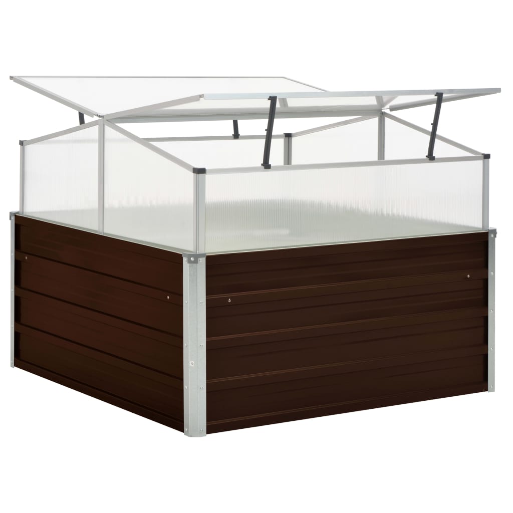 Greenhouse Brown 100x100x85 cm Galvanised Steel