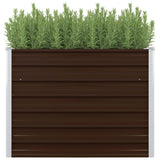 Raised Garden Bed Brown 100x100x77 cm Galvanised Steel