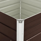 Raised Garden Bed Brown 100x100x77 cm Galvanised Steel