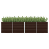 Garden Raised Bed Brown 320x80x77 cm Galvanised Steel