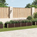 Garden Raised Bed Brown 320x80x45 cm Galvanised Steel