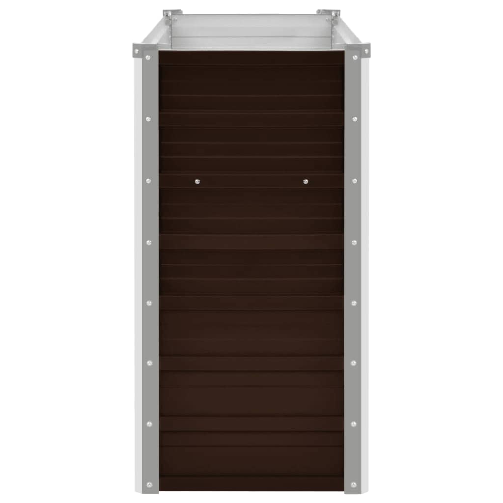 Garden Raised Bed Brown 160x40x77 cm Galvanised Steel