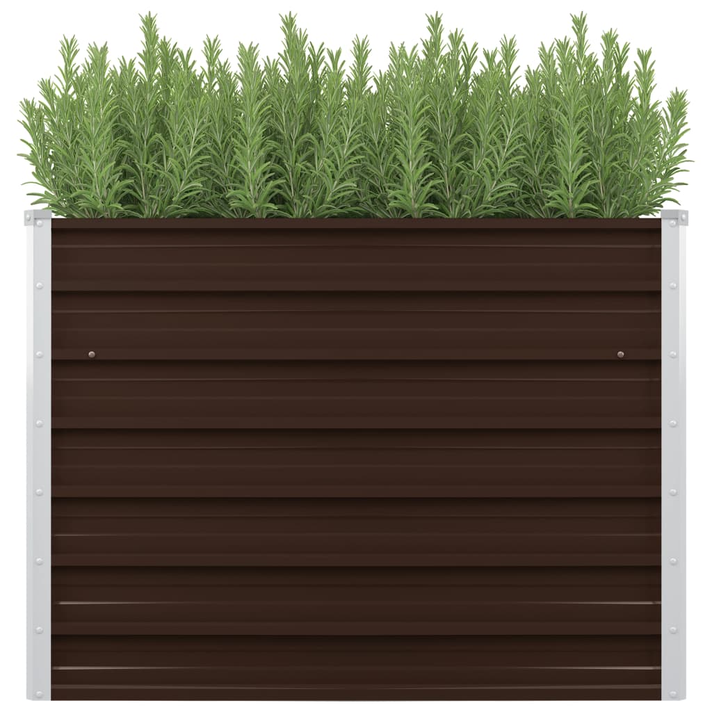 Garden Raised Bed Brown 100x40x77 cm Galvanised Steel