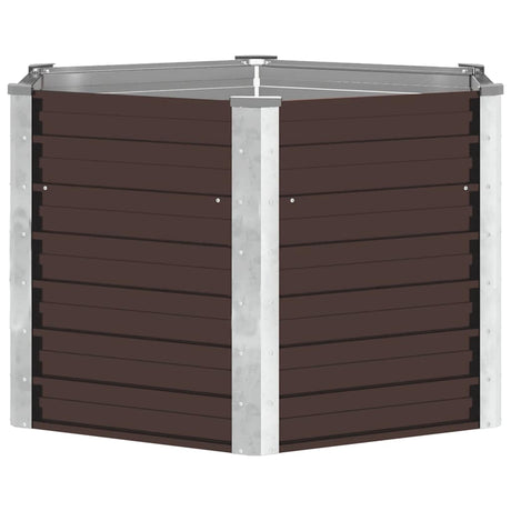 Garden Raised Bed Brown 129x129x77 cm Galvanised Steel