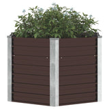 Garden Raised Bed Brown 129x129x77 cm Galvanised Steel