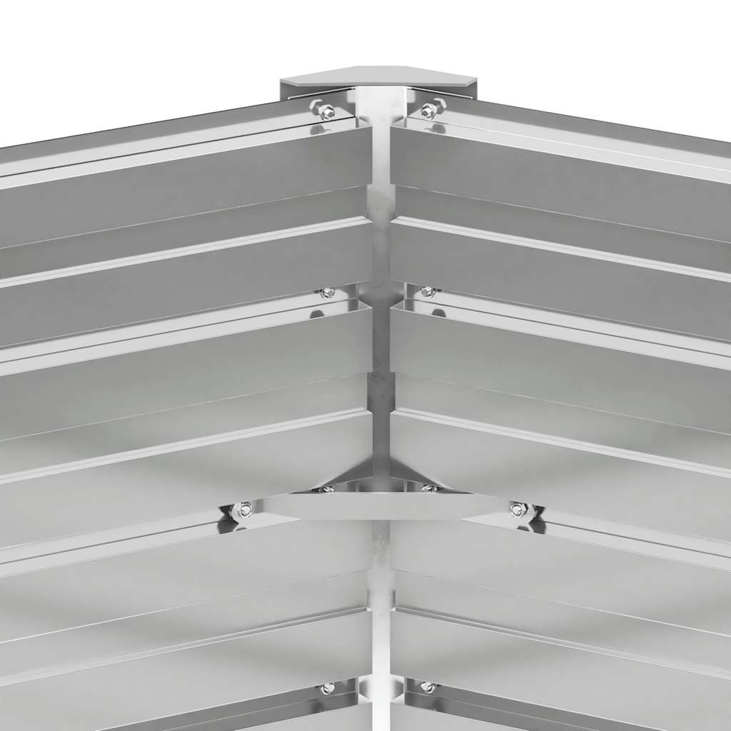 Garden Raised Bed Brown 129x129x77 cm Galvanised Steel