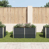 Raised Garden Bed Anthracite 160x80x77 cm Galvanised Steel