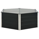 Raised Garden Bed Anthracite 129x129x45 cm Galvanised Steel