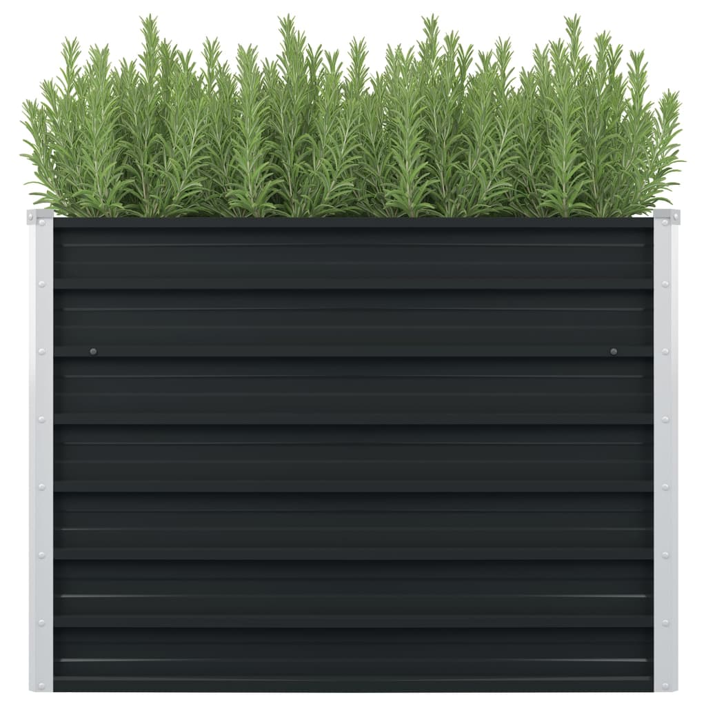 Raised Garden Bed Anthracite 100x100x77 cm Galvanised Steel