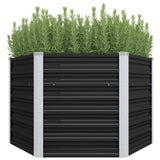 Garden Raised Bed Anthracite 129x129x77 cm Galvanised Steel