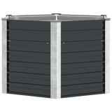 Garden Raised Bed Anthracite 129x129x77 cm Galvanised Steel