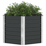 Garden Raised Bed Anthracite 129x129x77 cm Galvanised Steel