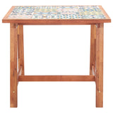 Garden Dining Table 88x88x75 cm Tile Top and Solid Acacia Wood