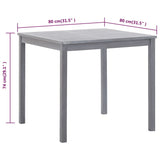 Garden Table Grey 80x80x74 cm Solid Acacia Wood