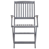 Folding Outdoor Chairs 2 pcs Solid Acacia Wood