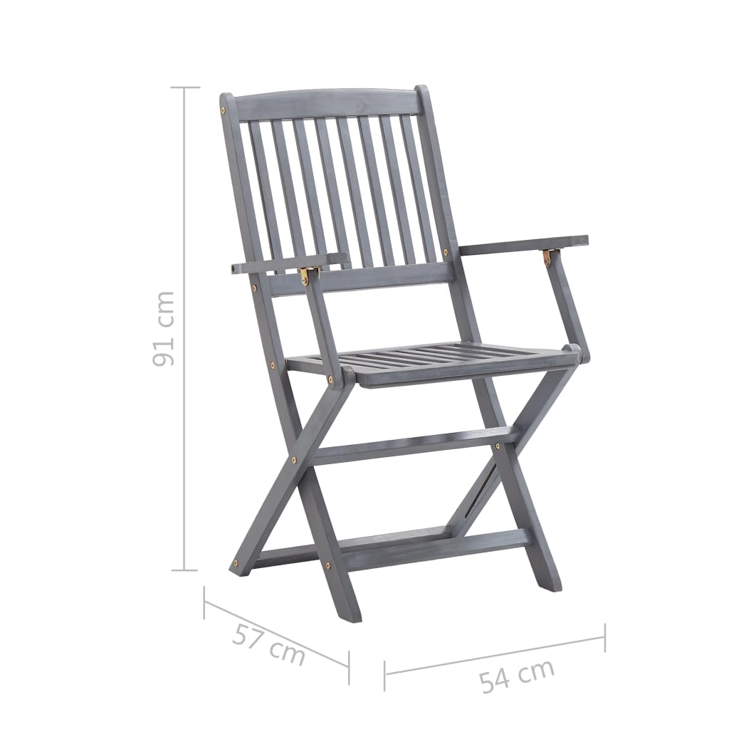 Folding Outdoor Chairs 4 pcs Solid Acacia Wood