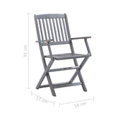 Folding Outdoor Chairs 4 pcs Solid Acacia Wood