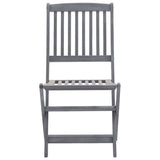 Folding Outdoor Chairs 2 pcs Solid Acacia Wood