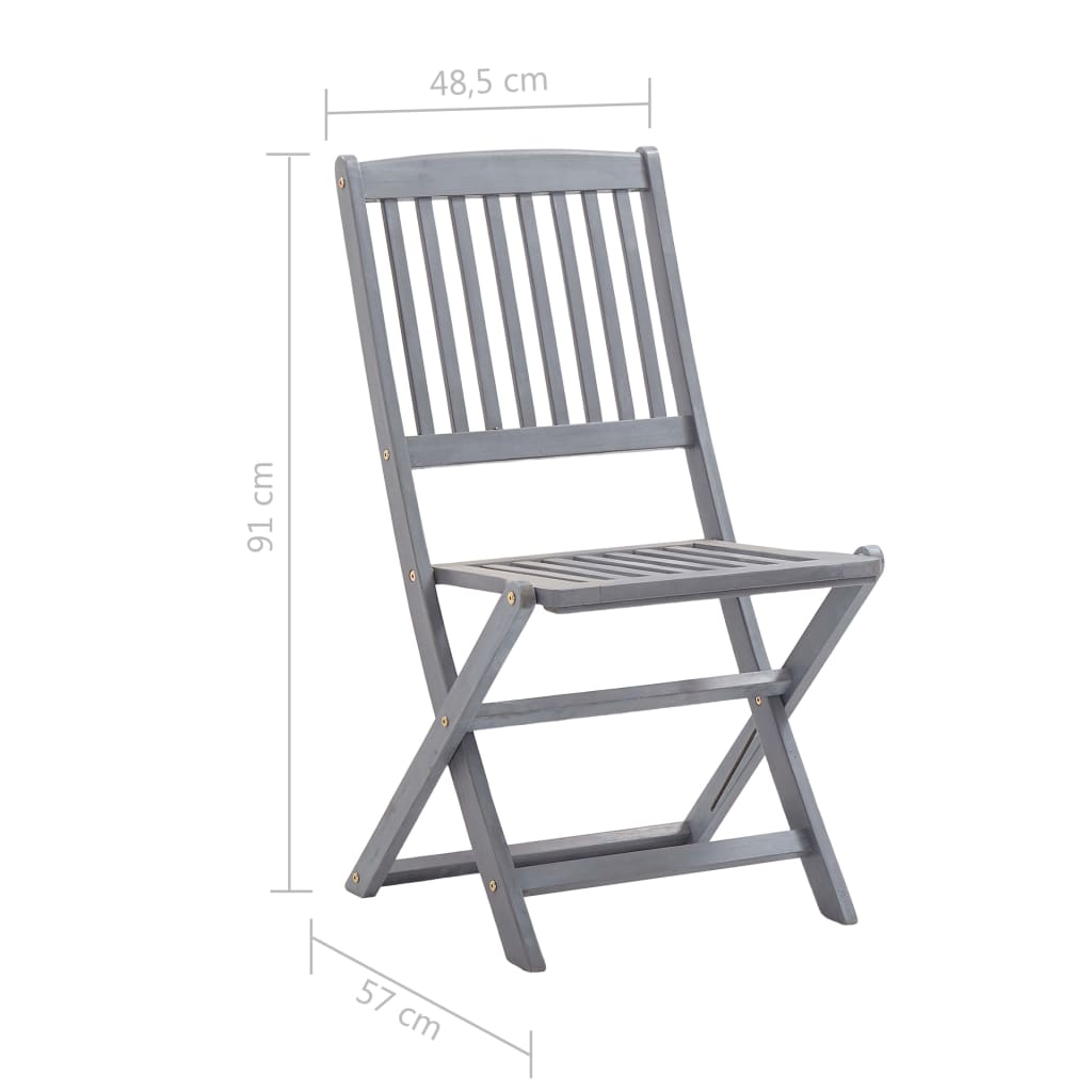 Folding Outdoor Chairs 4 pcs Solid Acacia Wood