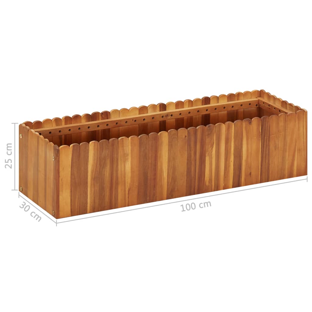 Garden Raised Bed 100x30x25 cm Solid Acacia Wood