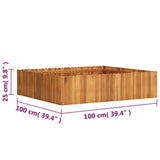 Garden Raised Bed 100x100x25 cm Solid Acacia Wood