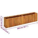 Garden Raised Bed 200x30x50 cm Solid Acacia Wood