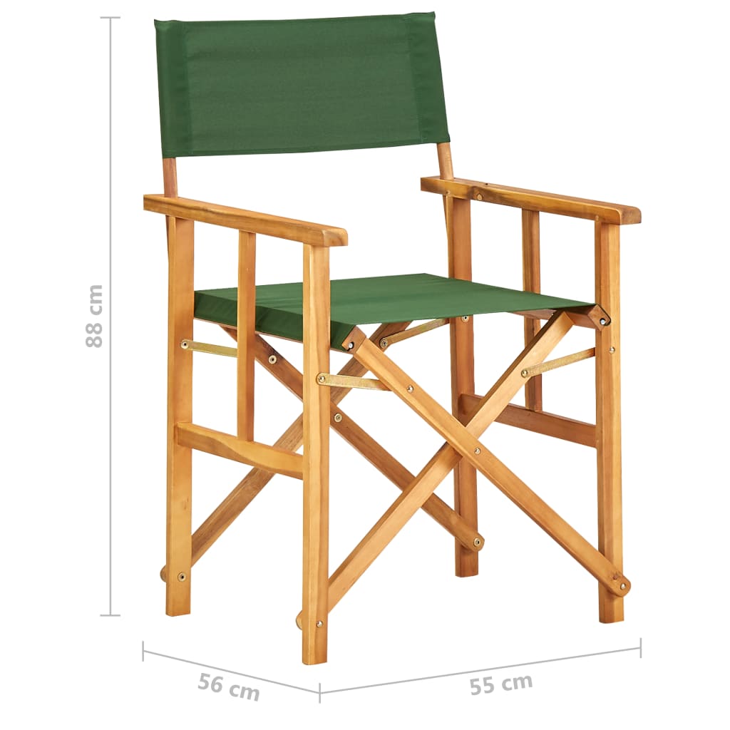 Director's Chair Solid Acacia Wood Green