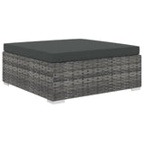 6 Piece Garden Lounge Set with Cushions Poly Rattan Grey
