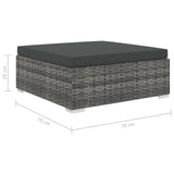 6 Piece Garden Lounge Set with Cushions Poly Rattan Grey