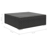 6 Piece Garden Lounge Set with Cushions Poly Rattan Black
