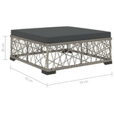 5 Piece Garden Lounge Set with Cushions Poly Rattan Grey