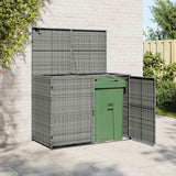 Double Wheelie Bin Shed Poly Rattan Anthracite 148x77x111 cm