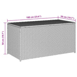 Garden Storage Box Poly Rattan 100x50x50 cm Grey