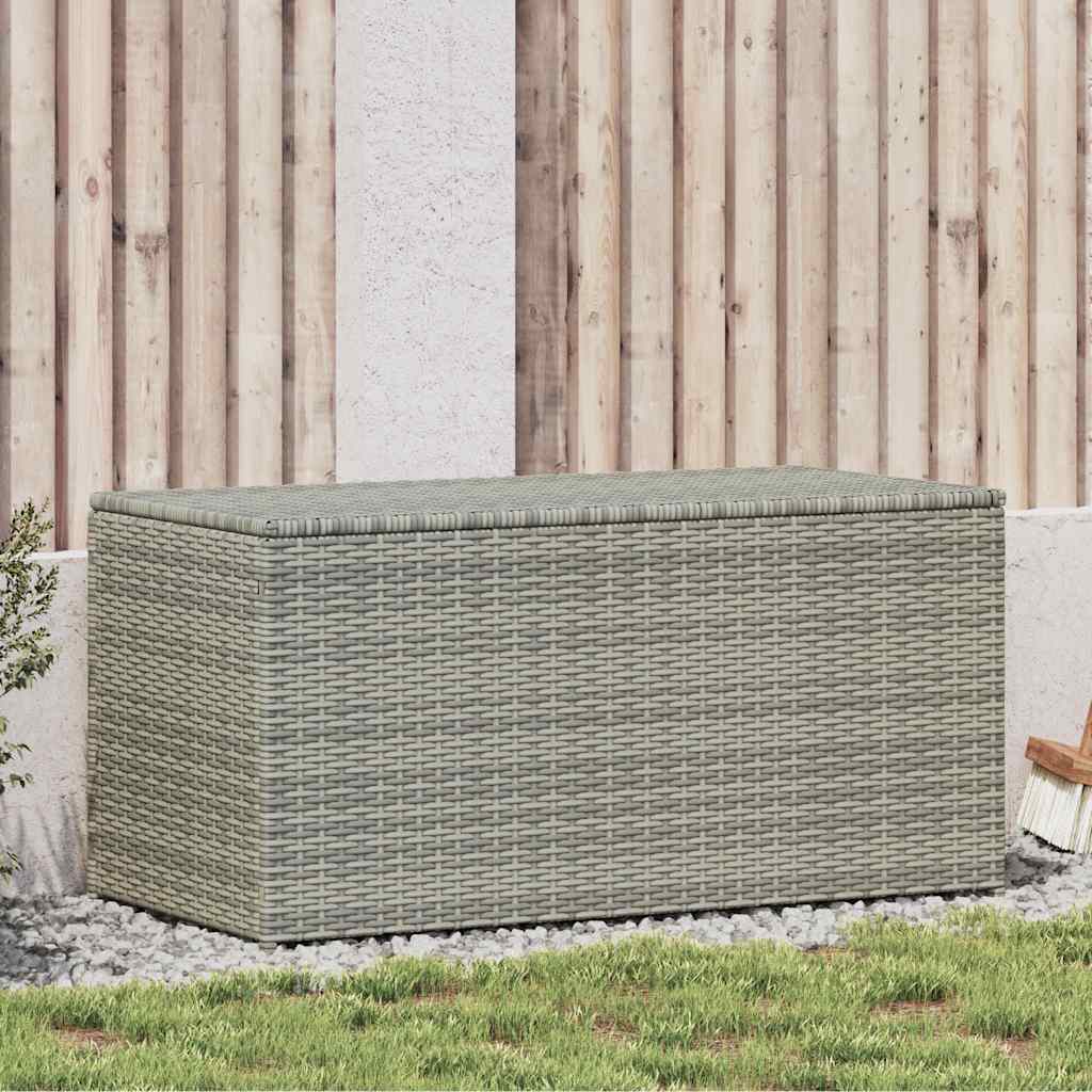 Garden Storage Box Poly Rattan 100x50x50 cm Grey