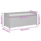 Garden Storage Bench 120 cm Poly Rattan Black